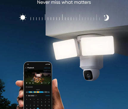 Eufy Eufy Floodlight Cam E30, caméra panoramique et inclinable WiFi avec projecteurs