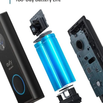 Eufy Eufy Video Doorbell Add-on, résolution 2K, batterie rechargeable, extension à Homebase