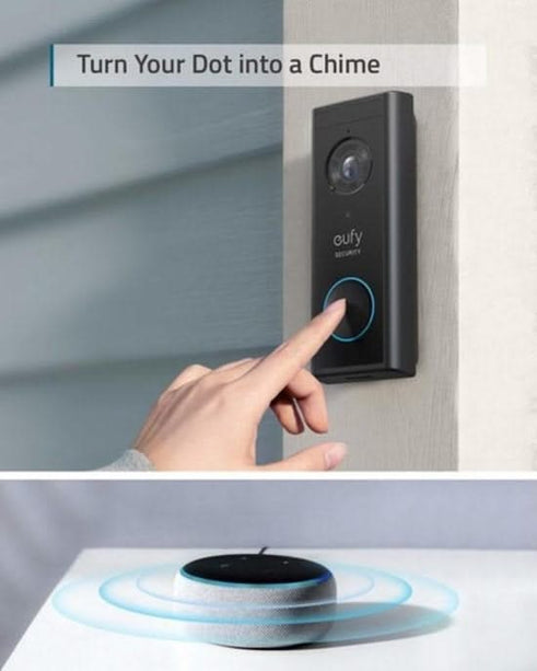 Eufy Video Doorbell Add-on, 2K resolution, rechargeable battery, extension to Homebase