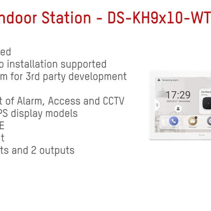 Hikvision DS-KH9310-WTE1 (B) Android Indoor Station PoE 7" Inch