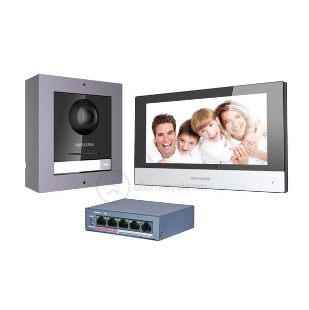 Hikvision DS-KIS602 Complete Intercom KIT met PoE Switch