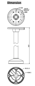 Hikvision Hikvision DS-1271ZJ-130TRL plafondmontagebeugel
