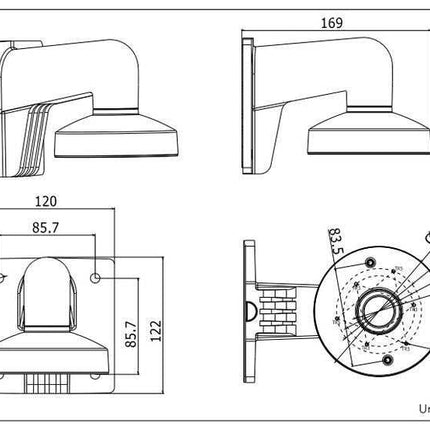 Hikvision DS-1272ZJ-110 Aluminium-Wandhalterung