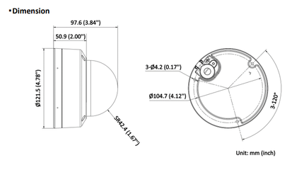 Hikvision Hikvision DS-2CD2186G2H-ISU 8MP/4K DarkFighter AcuSense Dome Kamera, PoE, Mikrofon