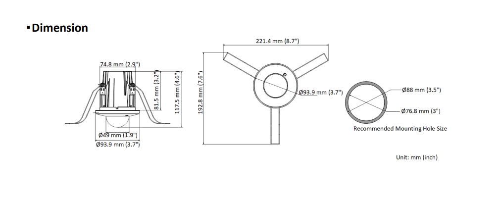 Hikvision Hikvision DS-2CD2E43G2-U(2,8MM), 4 MP AcuSense Mini-Dome-Kamera für den Einbau