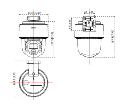Hikvision Hikvision DS-2DE2C400MWG-E, Mini caméra 4MP Pan Tilt (pas de zoom) Emplacement SD PoE Hybride Leds IR, Tracking