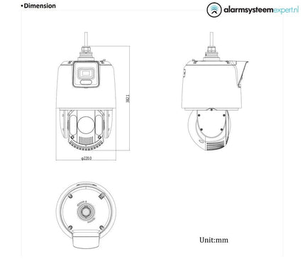 Hikvision Hikvision DS-2SE7C425MW-AEB(14F1)(P3), 4MP Double caméra avec zoom PTZ 25X et caméra fixe en un.