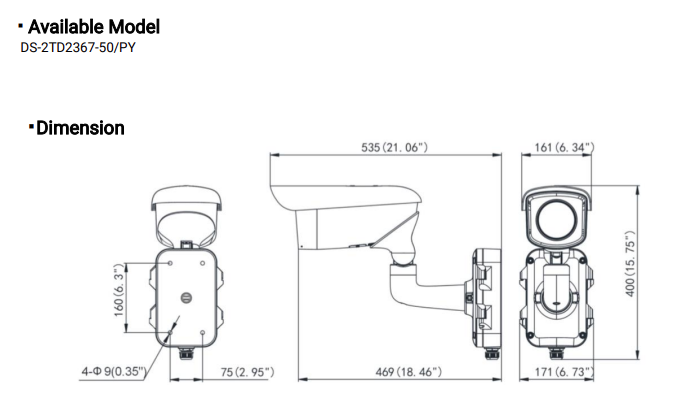 Hikvision Hikvision DS-2TD2367-50/PY, Thermal Bullet Camera for Perimeter Security, Fire Prevention and Temperature Monitoring, among others