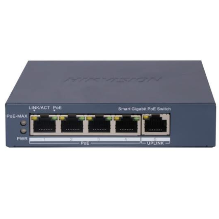 Hikvision DS-3E1505P-EI, 5 port Smart Switch with 4x PoE, 1000Mb/Gigabit