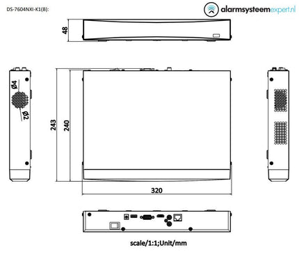 Hikvision Hikvision DS-7604NXI-K1 4 kanalen 4K zonder POE