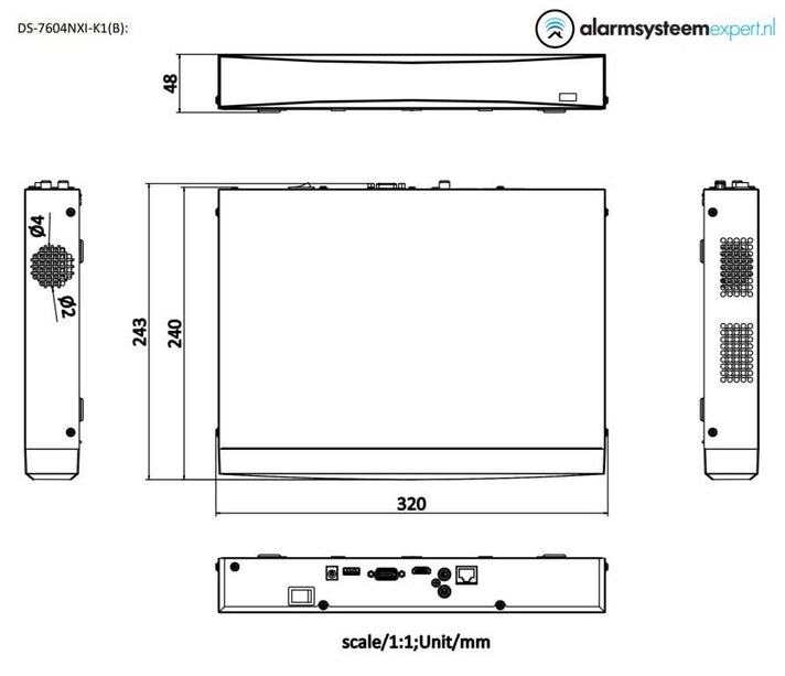 Hikvision DS-7604NXI-K1 4 Kanäle 4K ohne POE