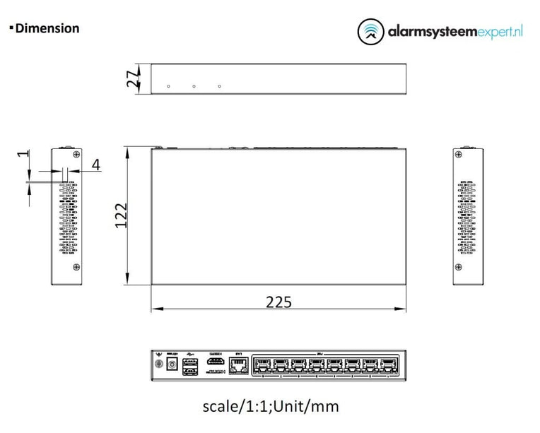 Hikvision Hikvision DS-E08NI-Q1/8P, Incl. 2TB SSD, Suitable for 8 IP cameras 8x PoE