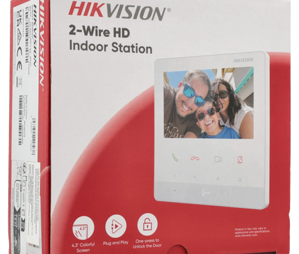 Hikvision Hikvision DS-KH7100EY-E2-W, 2-Draads Modulaire intercom, binnenpost monitor