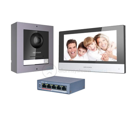 Hikvision Hikvision DS-KIS602 Complete Intercom KIT with PoE Switch