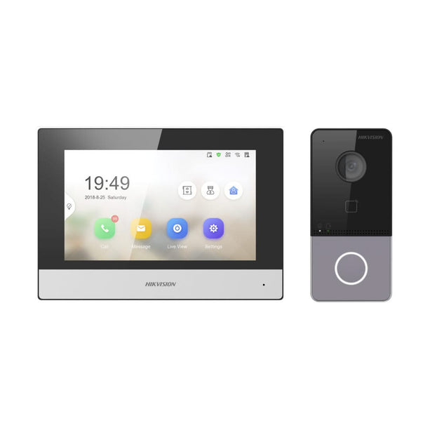 Hikvision Hikvision DS-KIS603-P(B) Video-Sprechanlage 1 Video-Türklingel 1 Innenstation 7" 2x Netzteil