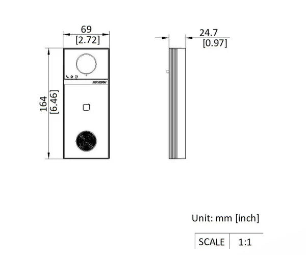 Hikvision DS-KV6114-WBE1, Video doorbell 4MP, WiFi/PoE, Micro SD slot, 150gr viewing angle