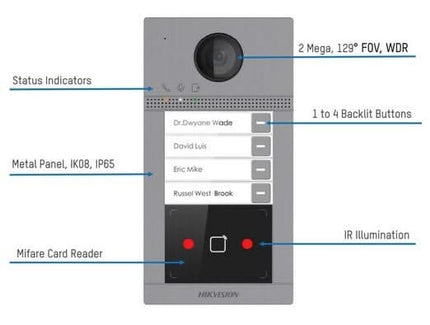 Alarm SystemExpert.de Alarm SystemExpert.de DS-KV8213-WME1 BUILD 2 Button Full HD PoE