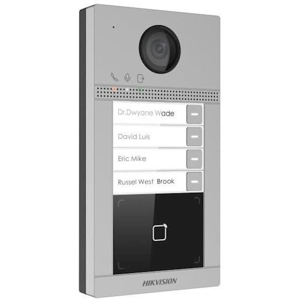 Alarm SystemExpert.fr Alarm SystemExpert.fr DS-KV8413-WME1/FLUSH 4 poussoirs de sonnette encastrés illumination IR PoE 12v