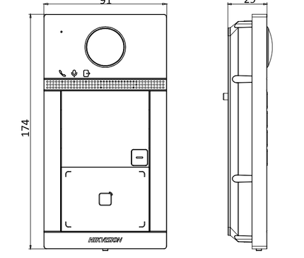 Alarm SystemExpert.fr Alarm SystemExpert.fr DS-KV8413-WME1/FLUSH 4 poussoirs de sonnette encastrés illumination IR PoE 12v