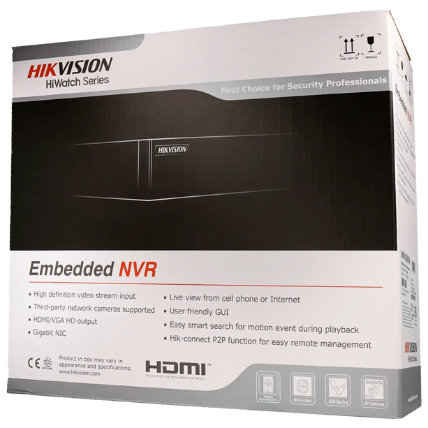 Hikvision Hikvision HWN-4104MH-4P, 4 Kanaals 8Mp/4K NVR, 4x PoE