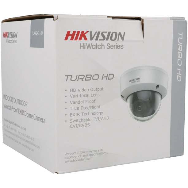 Hikvision Hikvision HWT-D381-Z, 8MP Motorzoom 2.8-12mm lens, domecamera, 40m IR, 4 in 1 video-output coax