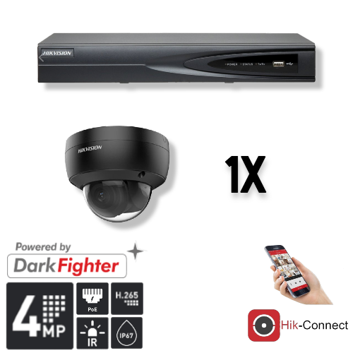 Hikvision Hikvision Set 1x Dome 4MP + Recorder & Bekabeling
