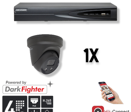 Hikvision Hikvision Set 1x Turret 4MP + Rekorder & Verkabelung