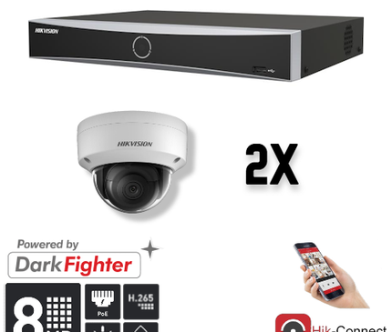 Hikvision Hikvision Set 2x Dome 8MP + Rekorder & Verkabelung