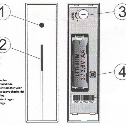 Jablotron Jablotron JA-180B Détecteur de bris de glace
