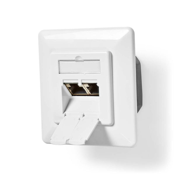 Nedis Network Wall Box Encastré, 2 ports CAT6 Blanc