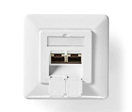 Nedis Nedis Network Wall Box flush mount, 2 ports CAT6 White
