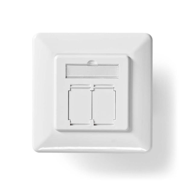 Nedis Network Wall Box Encastré, 2 ports CAT6 Blanc