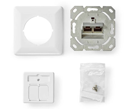 Nedis Nedis Network Wall Box flush mount, 2 ports CAT6 White