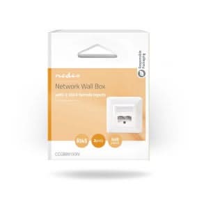 Nedis Network Wall Box up and built-in, 2 ports CAT6 Blanc