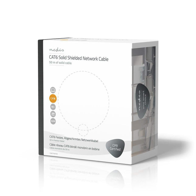 Nedis Network cable CAT6 F/UTP, 50 mtr on reel, 100% copper, Solid cores