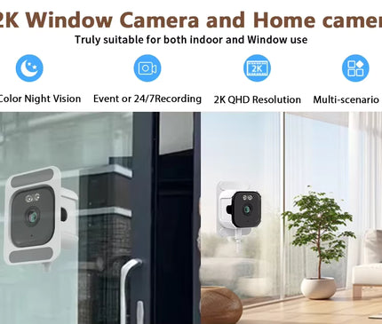 Nedis Nedis Raamcamera Dual WiFi, Micro SD, Starlight, 4Mp resolutie