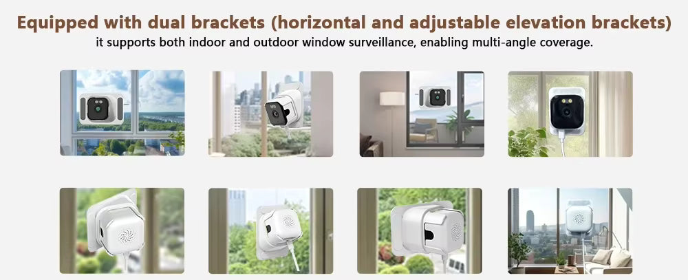 Nedis Caméra de fenêtre Double WiFi, Micro SD, Starlight, résolution 4Mp