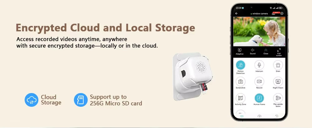 Nedis Caméra de fenêtre Double WiFi, Micro SD, Starlight, résolution 4Mp