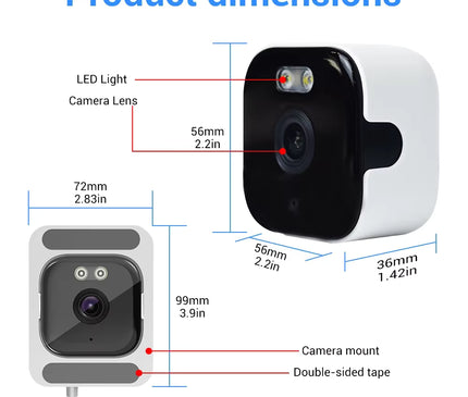 Nedis Nedis Raamcamera Dual WiFi, Micro SD, Starlight, 4Mp resolutie