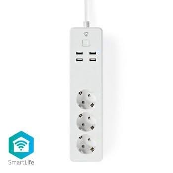 Nedis Nedis Wi-Fi Smart Socket | 3x Schuko Typ F | 4x USB | 16 A