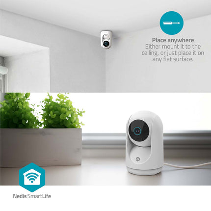 Nedis Wi-Fi Smart IP-Camera HD Pan Tilt Functie
