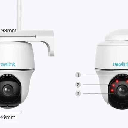 Reolink Reolink B430 5mp, drahtlose Schwenk-Neige-Dual-WiFi-Kamera auf Batterie (wiederaufladbar)