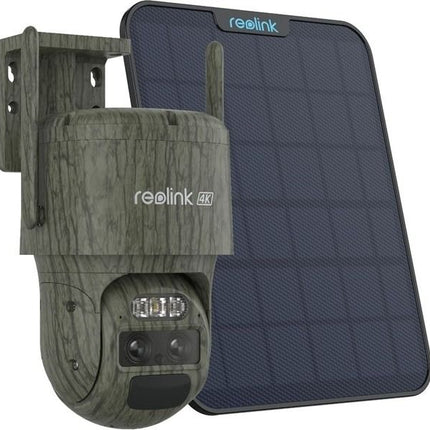 Reolink Reolink G770-C, caméra 4K 8MP à double objectif, 4G PT avec panneau solaire