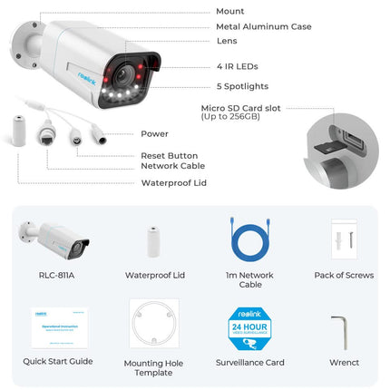 Reolink Reolink P430, 8Mp/4K intelligente Erkennung Spotlight 5x Zoom PoE 2 Weg Audio