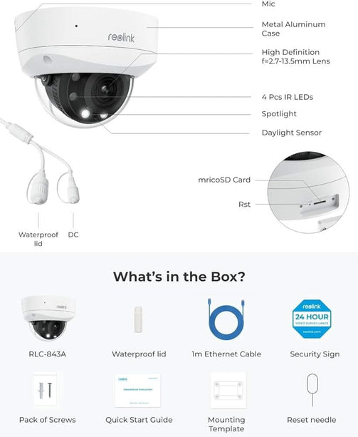 Reolink Reolink P437, intelligente 4K PoE-Kamera mit optischem 5fach-Zoom