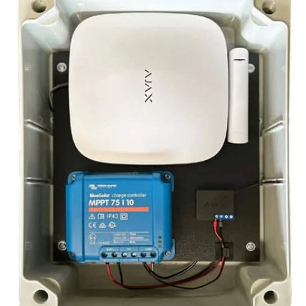 TerreinVeilig Bewakingszuil wit incl. Ajax systeem | Zonnepaneel | Oplader | Accu