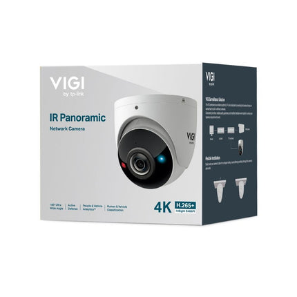 TP-Link VIGI InSight S485PI - 8MP IR Panoramic AI Turret Camera with Active Deterrence